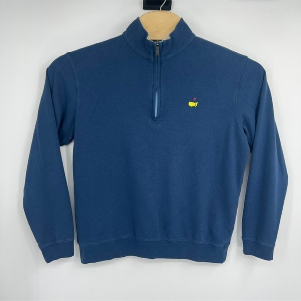 Masters Collection Men's Medium Navy Blue 100% Pima Cotton Quarter Zip Pullover